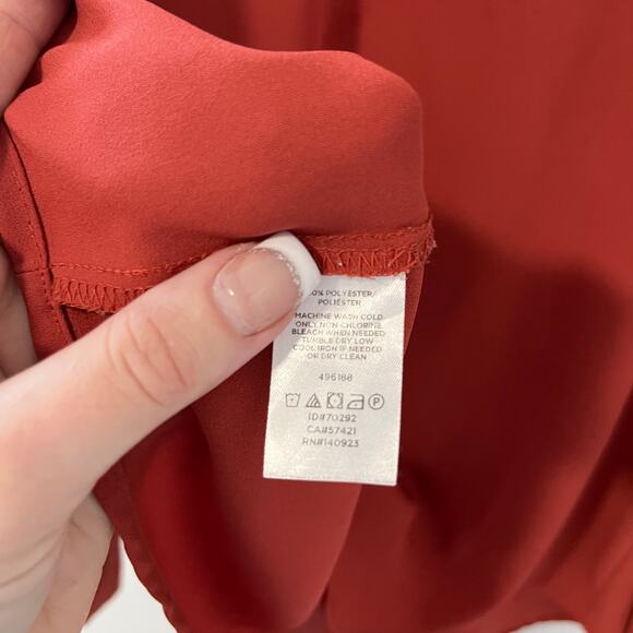 Loft Orange Long Sleeve Blouse Size Small - Picture 5 of 7